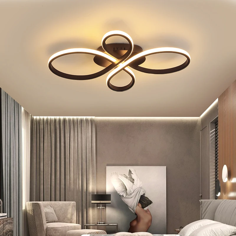 Потолочные светильники для гостиной, спальни, кабинета, поверхностного монтажа, алюминиевый белый домашний декоративный потолочный светильник, алюминиевая волнистая лампа