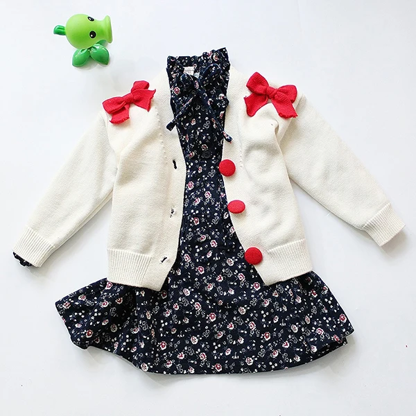 Rlyaeiz/ г. осенне-зимний Кардиган для маленьких девочек от 2 до 7 лет, свитер детские вязаные свитера с бантом, одежда для детей