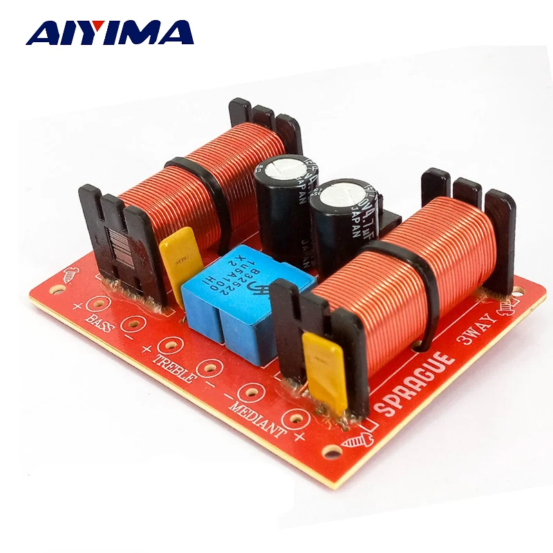 

Aiyima 2pcs New Multi Speaker 3 Unit Audio Frequency Divider 3 Way Crossover Filters For SPRAGUE 100W