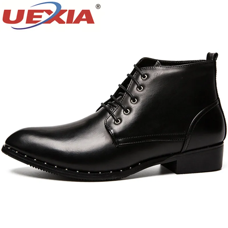 UEXIA 2018 кожа Для мужчин зимние сапоги удобная обувь дезерты Zapatos de Hombre Botas открытый