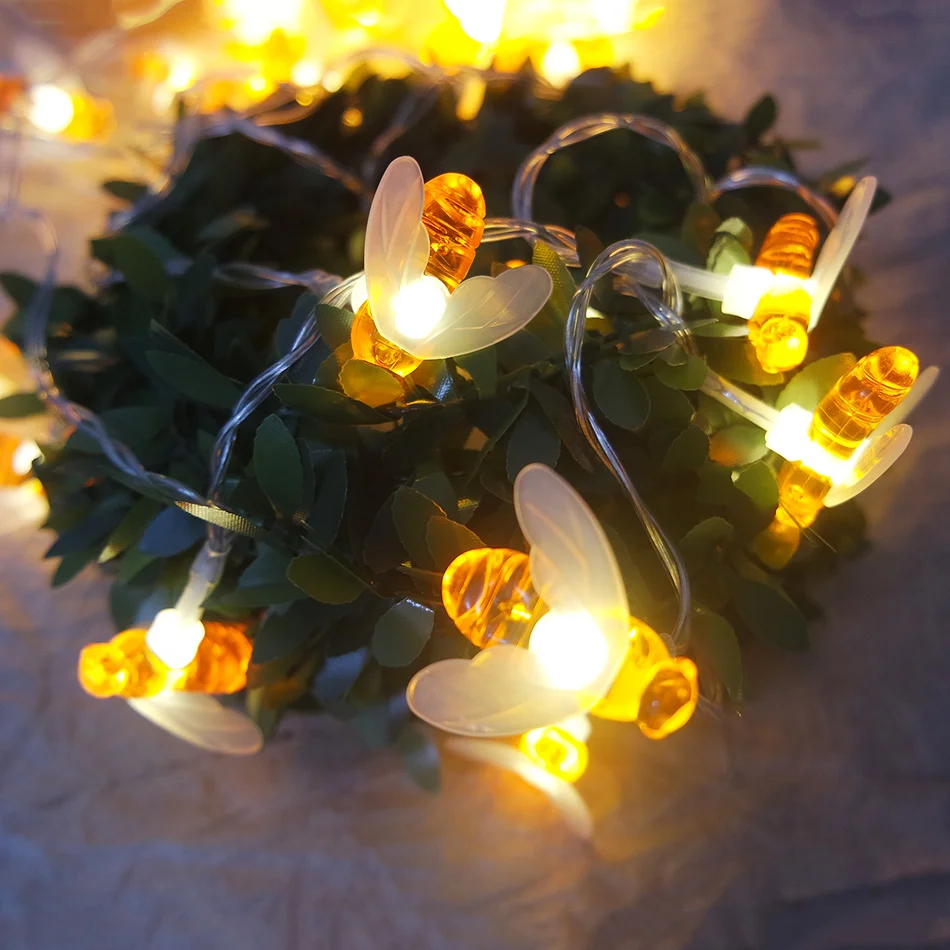 

lovely honeybee led string light, portable party light powered by battery, girls fairy light string,floral vase arrangment props