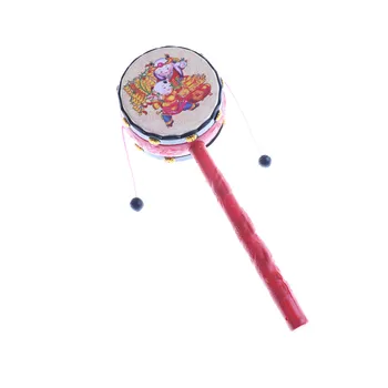 

Plastic Rattle Pellet Drum Cartoon Musical Instrument Toy for Child Kids Gift Chinese Style