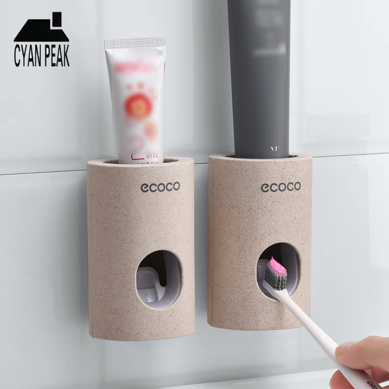 

1PC Automatic Toothpaste Dispenser Dust-proof Toothbrush Holder Bathroom Accessories Tooth Paste Squeezer Wall Mount Hands Free