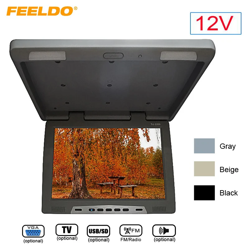 

FEELDO 19" Roof Mounted LCD Bus Monitor Car Bus Flip Down TFT LCD Monitor with IR Transmitter With HDMI/MP5/USB/SD/Speaker