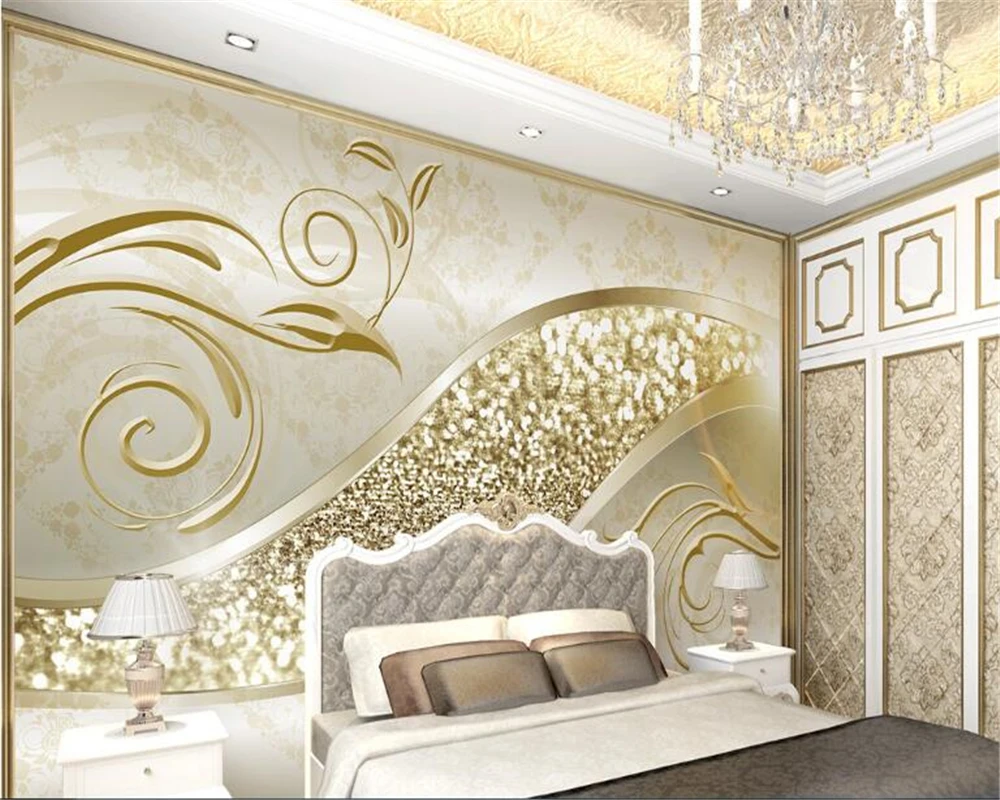 Hen stad tekort Beibehang Custom Papier Peint Abstract European Pearlescent 3d Behang  Golden Mural Tv Wall Background Wall Papers Home Decor - Wallpapers -  AliExpress