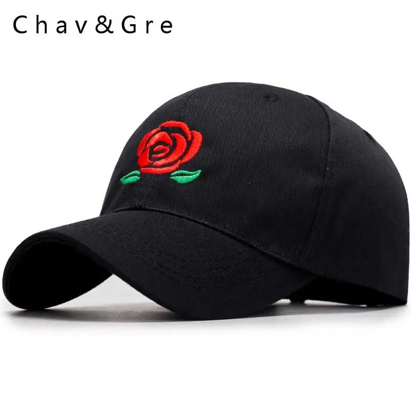 Chav&Gre Roses Men Women Baseball Caps Floral Print Spring Summer Sun