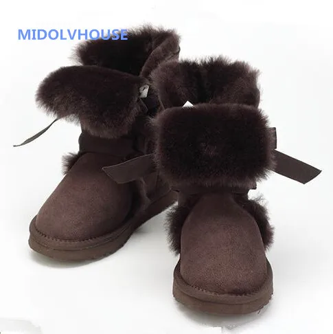 MIDOLVHOUSE women fashion snow boots real leather and 100% wool Motorcycle boots shearling boot Warm and comfortable mdv-1700087