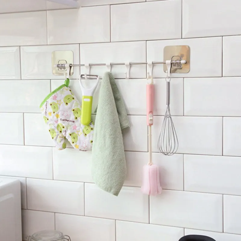 

Nail Free Suction Hook Kitchen Adjustable Rack Strong Adhesive Hanging Hook Towel Holder Key Hooks Bathroom Storage Rack Shelf