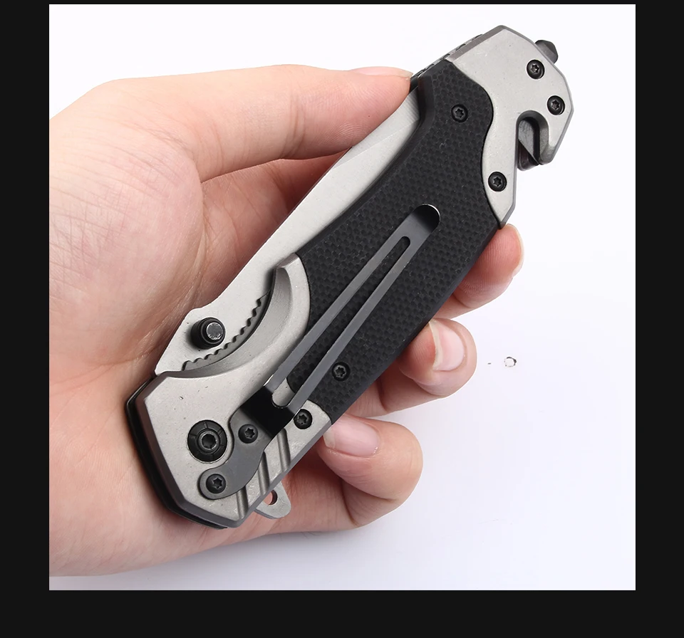 JelBo Survival Tools Foldable Folding Knife Tactical Equipment Portable Pocket Knife Spring Switch Non-slip For Outdoor Hunting