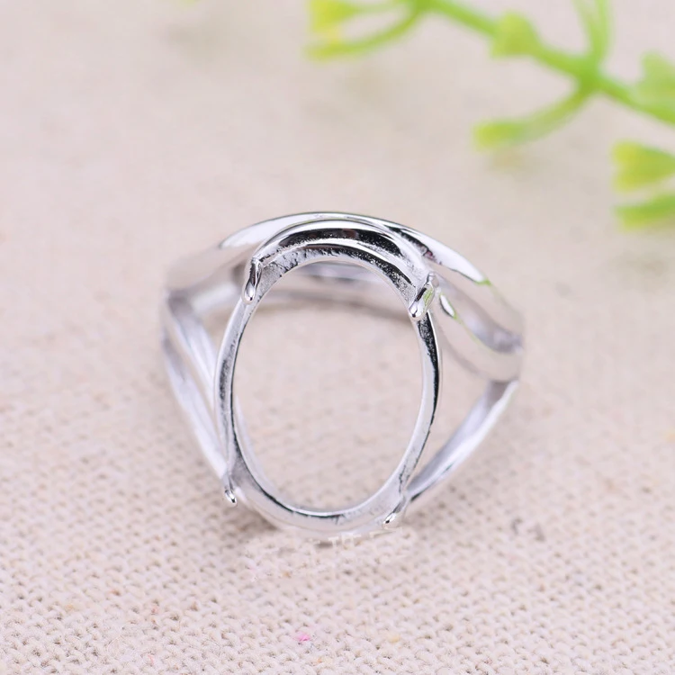 12*16mm 925 STERLING SILVER girl women Semi Mount Bases Blanks base blank Pad ring Setting wedding jewelry findings diy A1327