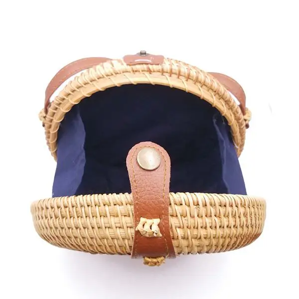 verão rattan saco feito à mão tecido