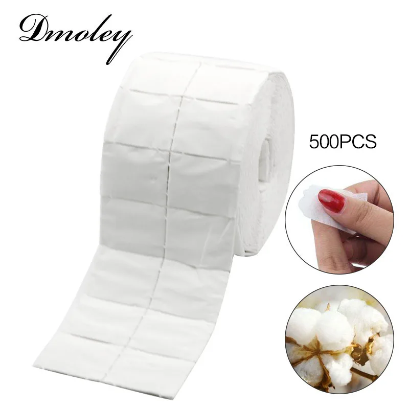 Dmoley 500 шт. хлопок для снятия лака Маникюр обезжириватель ногтей безворсовые