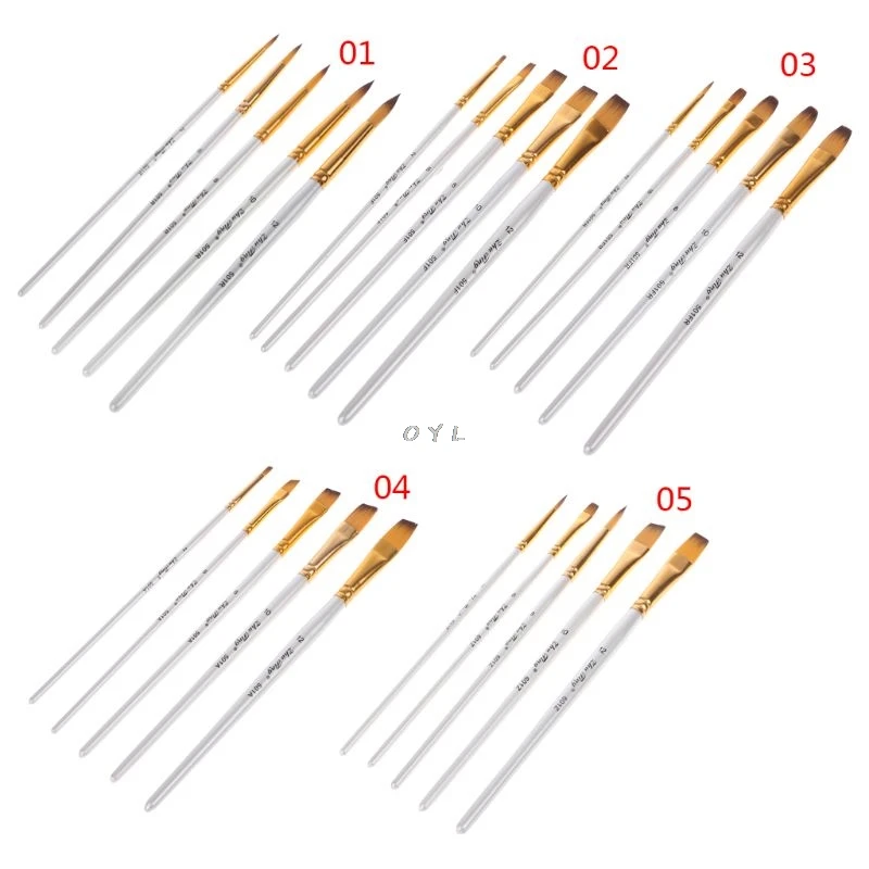 

5pcs Professional Painting Brushes Set Acrylic Oil Watercolor Paint Brush Drawing Tool Art Supplies
