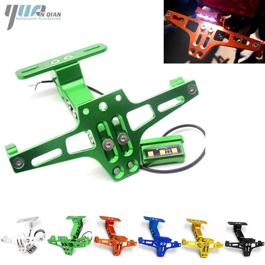 YUANQIAN Moto CNC License Plate Bracket Licence Plate Holder Frame Number Plate For kawasaki z900 z300 Z650 Z yamaha r15 r25 r6