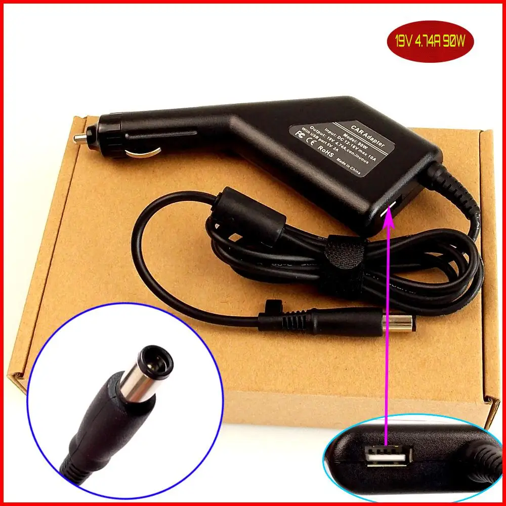 

Laptop DC Power Car Adapter Charger 19V 4.74A 90W + USB Port for HP ProBook 4540S 6440B 6445B 6450b 6460B 6545B 6550 6550B