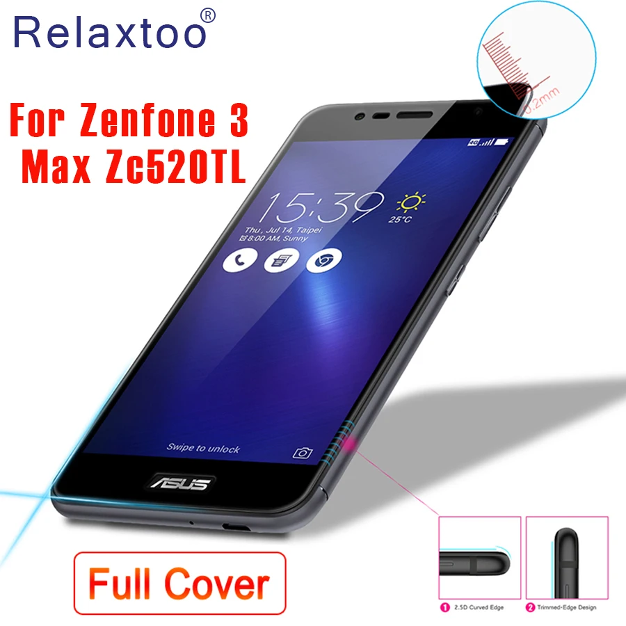 

For Zenfone 3 Max Zc520TL Glass Screen Protector Tempered Glass For Zenfone3 Max Zc520TL Cover Protection Film 9H Scratch Proof