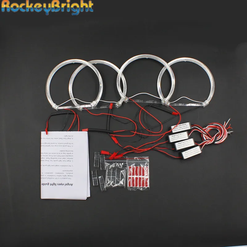 Rockeybright 4*131 мм для bmw e46 ангельские глазки для bmw e46 SMD led angel eyes мощностью 5 Вт гало кольца ангельские глазки белого и желтого цвета светодиодные фары