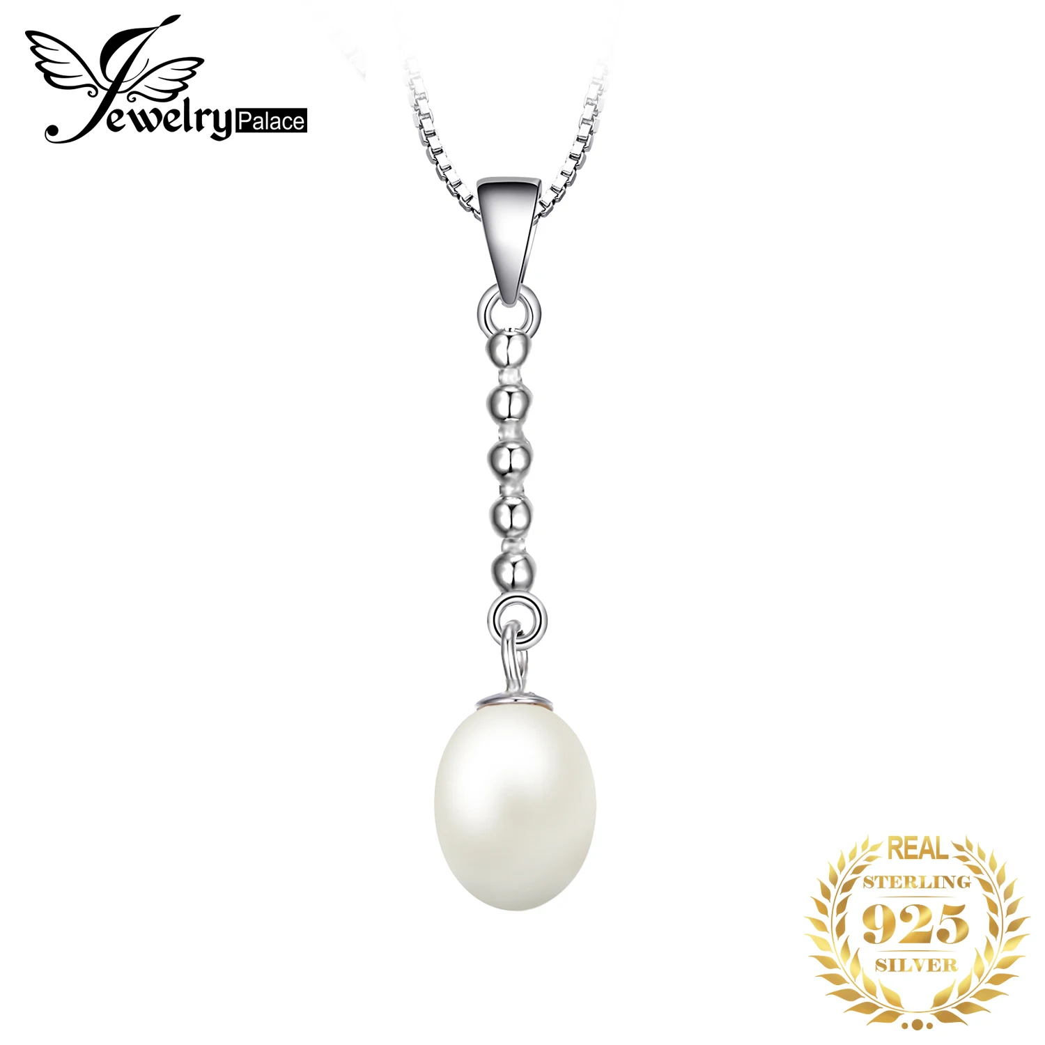 

JewelryPalace 925 Sterling Silver Freshwater Cultured 5-7mm White Pearl Pendant for Women Not Include the Chain