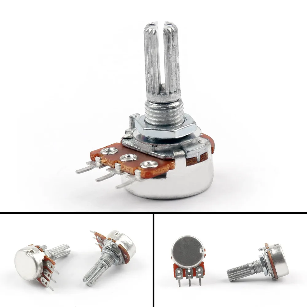 

Areyourshop B502 B5K 5K Ohm 3Pin Adjustment Single Linear Rotary Potentiometer 20MM 5/20Pcs High Quality 3-Pin Potentiometer