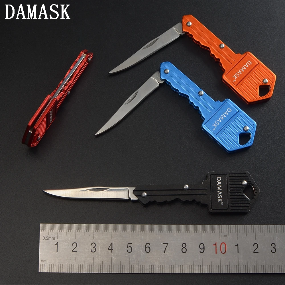 DAMASK 4 PCS Set Key Knife Portable Hanging Keychain Folding Knife