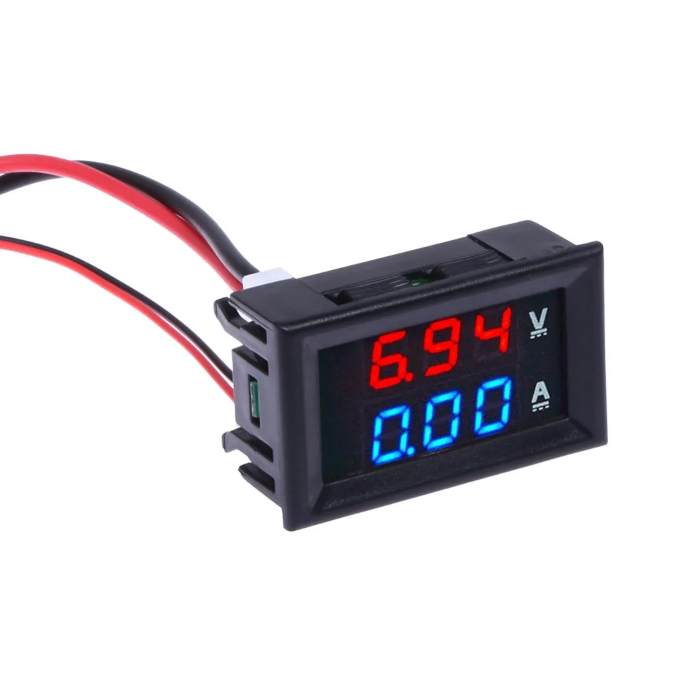 

Digital Voltmeter Ammeter DC 7-100V 10A Red Blue LED Dual Voltage Amp Panel Guage Car Current Monitor Tester
