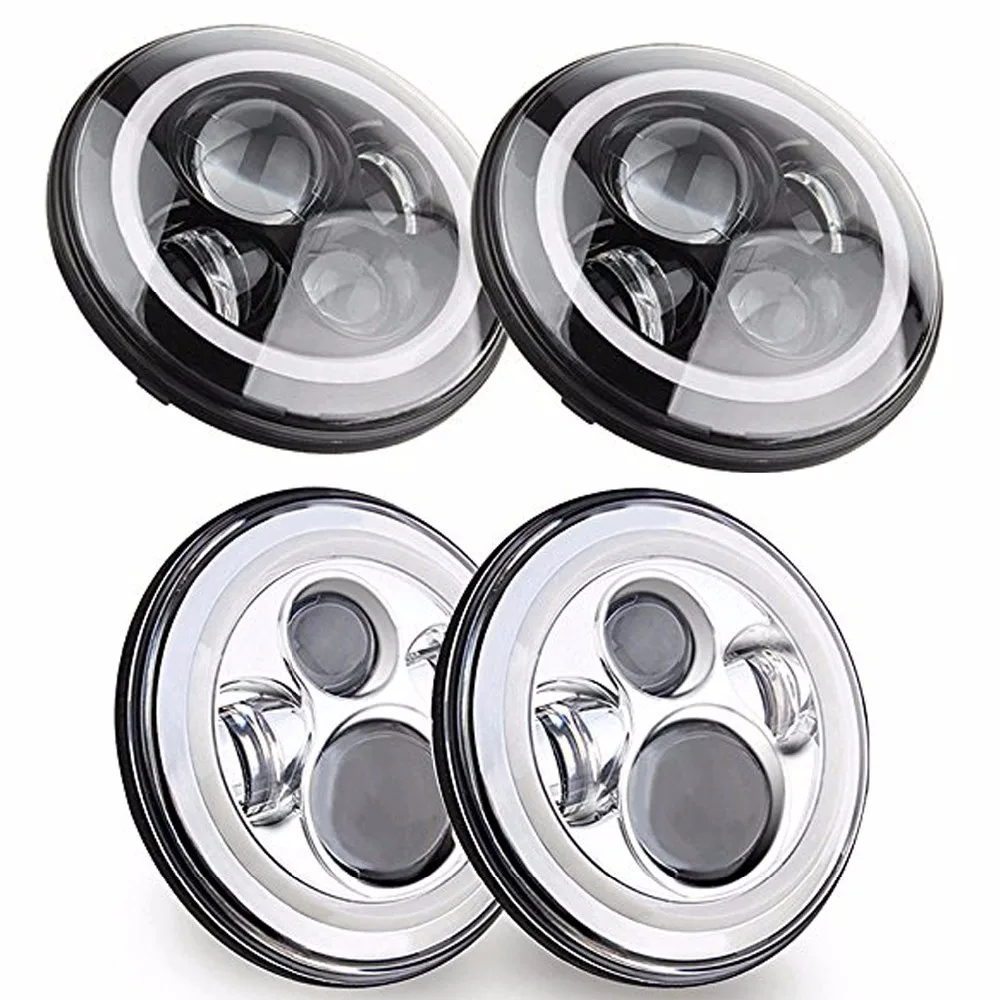 

45W For Jeep Wrangler JK CJ DC10-30V Hi/Low H4 7 Inch Round LED Car Light Souce Angel Eyes Halo Ring Auto Headlight