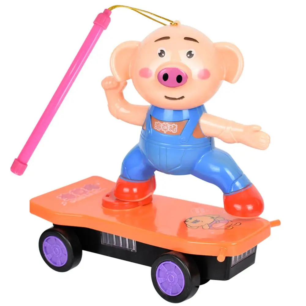 

Electric Cute Cartoon Pig LED Light Music Skateboard Lantern Children Toy Gift
