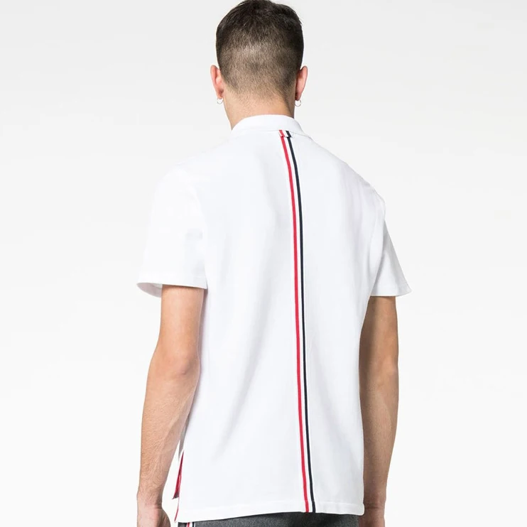 

2019 Fashion TB THOM Brand T-Shirt Men Women Couple Short Casual Clothing Summer Turn-down Collar Cotton Shirts