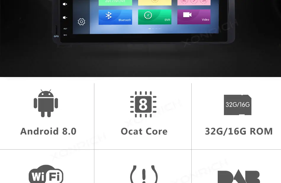 Top Xonrich 1 Din Android 8.0 Car Radio For BMW E46 Navigation M3 Rover 75 318/320/325/330/335 GPS DVD Player Qcta Core 1
