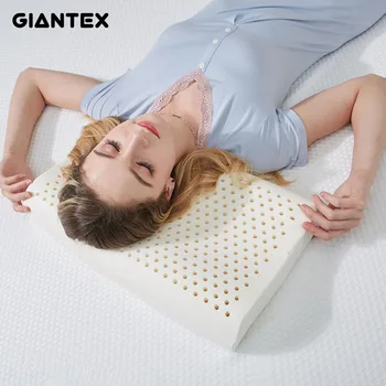 

GIANTEX 50x30cm Natural Latex Pillow Sleeping Bedding Cervical Massage Pillow Health Neck Bonded Head Care Memory Pillow 25