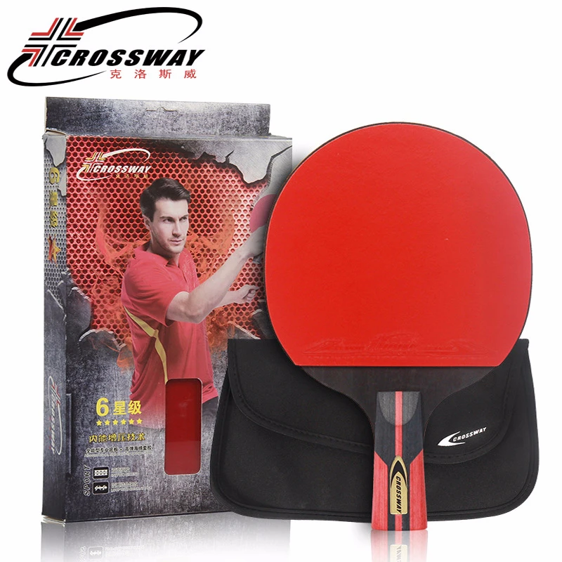 1 قطعة مضرب تنس الطاولة الإحترافى واحدة بينغبونغ بات شفرة أفقية طويلة و القلم-عقد قصيرة قبضة بينغبونغ مضرب