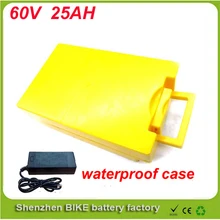 ebike lithium battery 60v 25ah bicycle 60v electric scooter battery for kit electric bike with waterproof case For Samsung cell