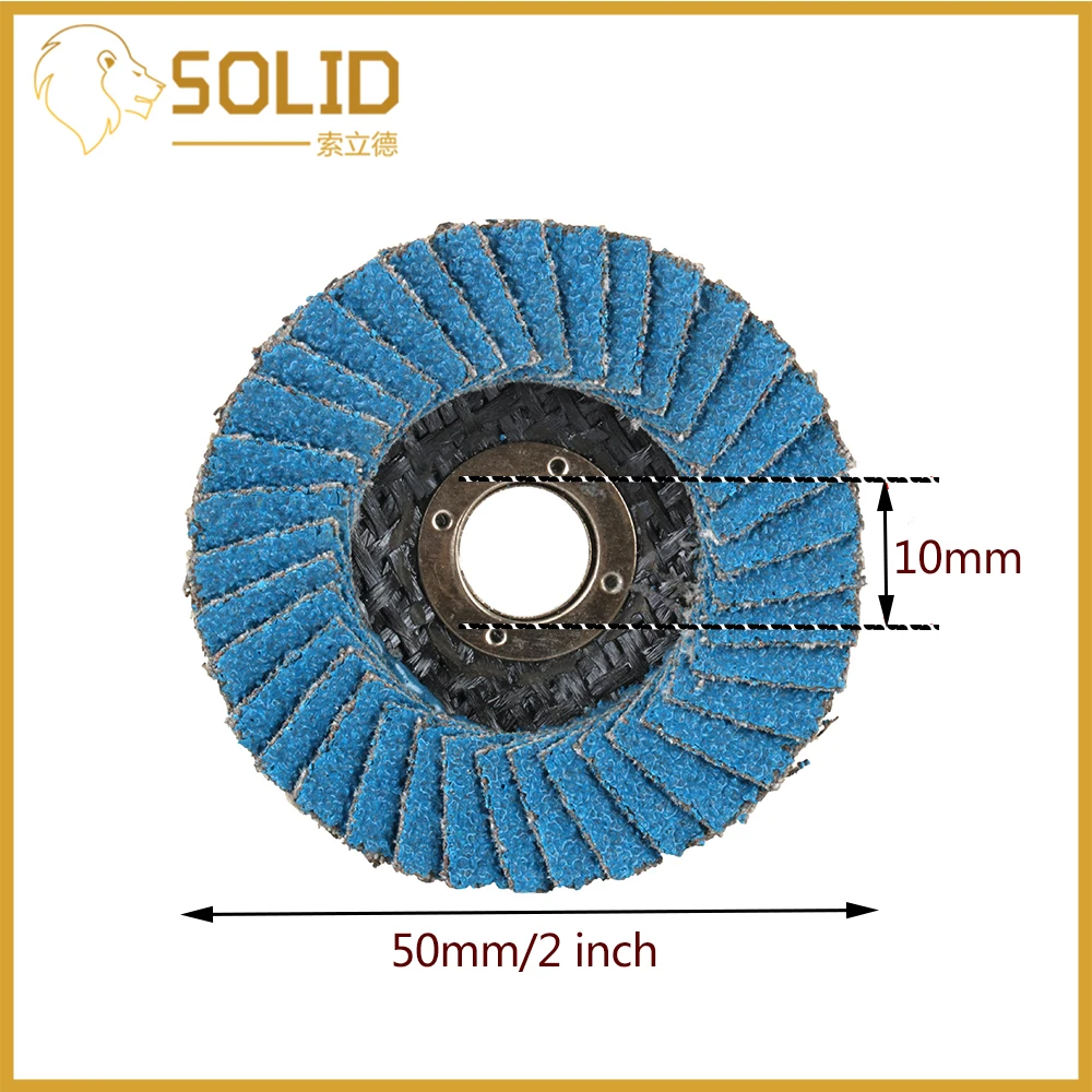 Лоскутные диски 50 мм Шлифовальные Диски 80 зернистость шлифовальные диски лезвия для угловая шлифовальная машина сетчатая крышка 2 дюйма 10 шт. синие частицы