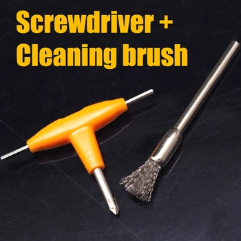 

E cigarette DIY Tool Combination T-type Screwdriver and Cleaning brush for DIY RDA RDTA Atomizer Tank Heating Wire Coil