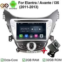 1024*600 Eight Core Android 6.0 Car Radio for Hyundai Elantra AVANTE I35 2011 2012 2013 DVD Player With WIFI Mirror-Link