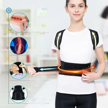 

Top Adjustable Magnet Posture Corrector Back Corset Belt Straightener Brace Shoulder Corrector De Postura Braces Supports
