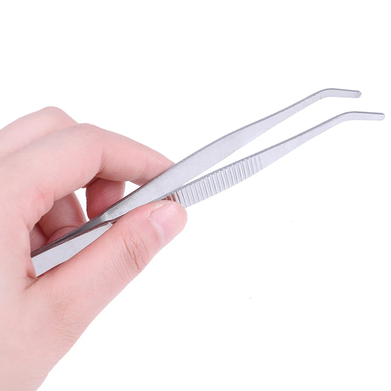 1PC Stainless Multifuctional Steel Elbow Tweezers Aquarium Clear Clip Tool Medical Repair Tools 12.5/14/16/18/20/25/30cm tweezer tool