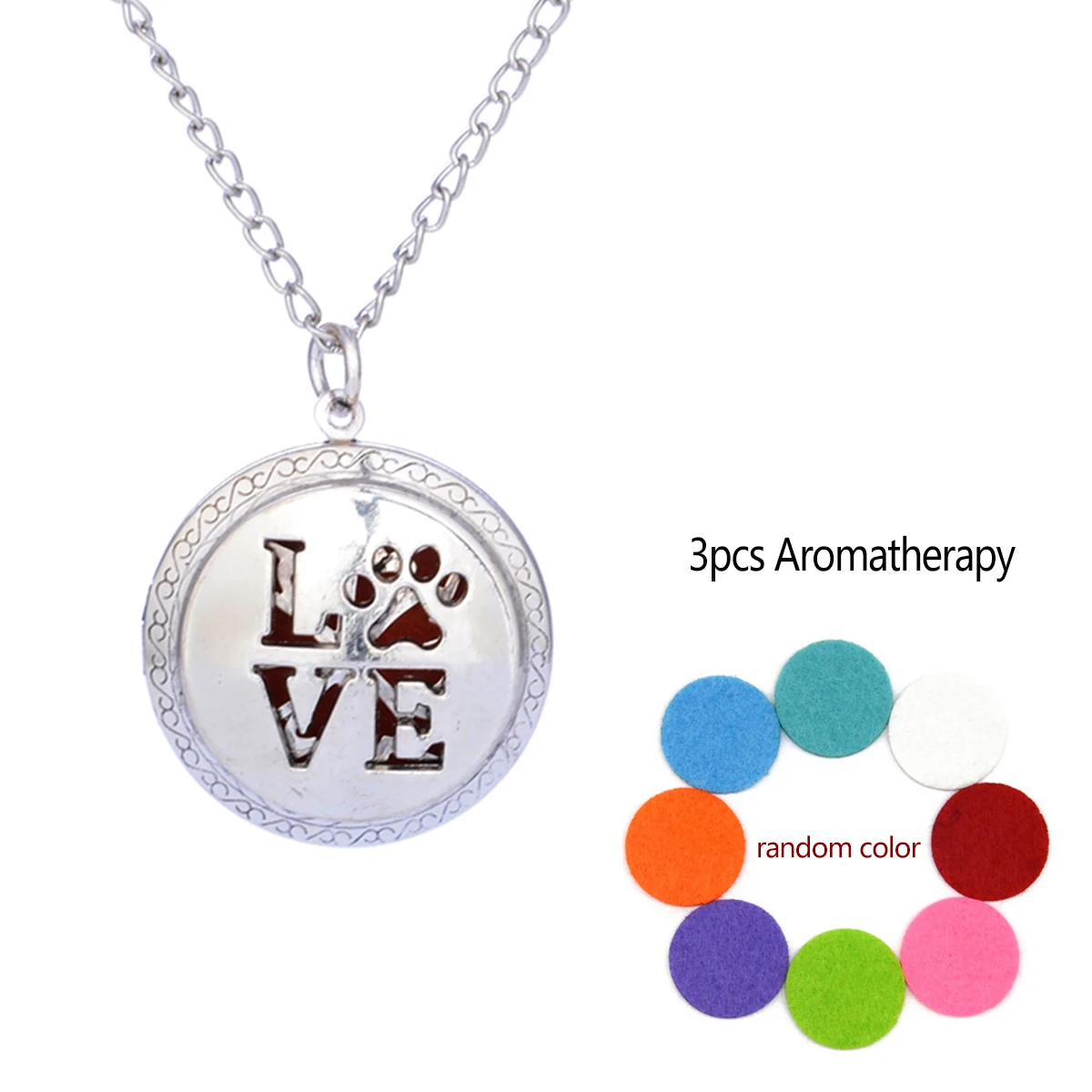 Aromatherapy Locket Necklace Hollow Round Pendant With Pads Oil Essential Diffuser Open Pendant Necklace Fashion Jewelry