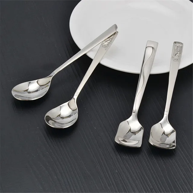 Buy 4Pcs Dessert Spoon Flatware Spoons Drinking Tools