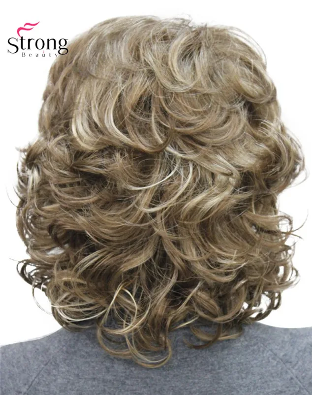 StrongBeauty женские короткие кудрявые термостойкие синтетические каштановые волосы парики выбор цвета - Цвет: V6