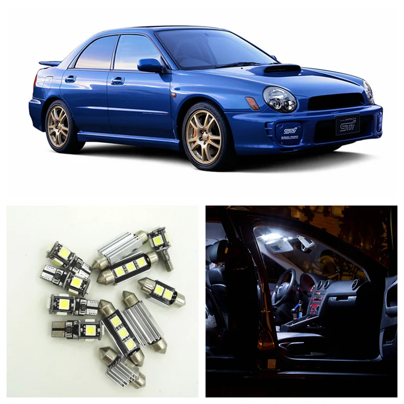 

9pcs Super White Car LED Light Bulbs Interior Package Kit For 1992-2001 Subaru Impreza Map Dome Trunk Door License Plate Lamp