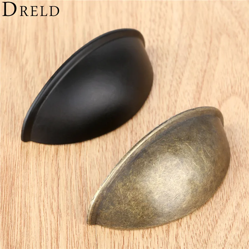 DRELD 80*30mm Retro Metal Kitchen Drawer Cabinet Door Handle Furniture Knobs Hardware Antique Iron Cupboard Shell Pull Handles DRELD 80*30mm Retro Metal Kitchen Drawer Cabinet Door Handle Furniture Knobs Hardware Antique Iron Cupboard Shell Pull Handles