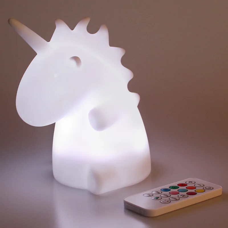 Unreal Unicorn Silicone Remote Charging LED Night Light Decoration Table Lamp For Friend Girl Baby Children Kids Birthday Gift (9)