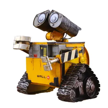 

Antique Metal Tin Model Wally WALL-E Money Storage Tank Handicraft Creative Home Decoration Ornaments for Newlyweds