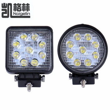 

10pcs 27W 9X 3W LED Work Light 12V Spot Lamp For 4x4 Offroad ATV Truck Tractor Motorcycle Driving Fog Lights Square/Round