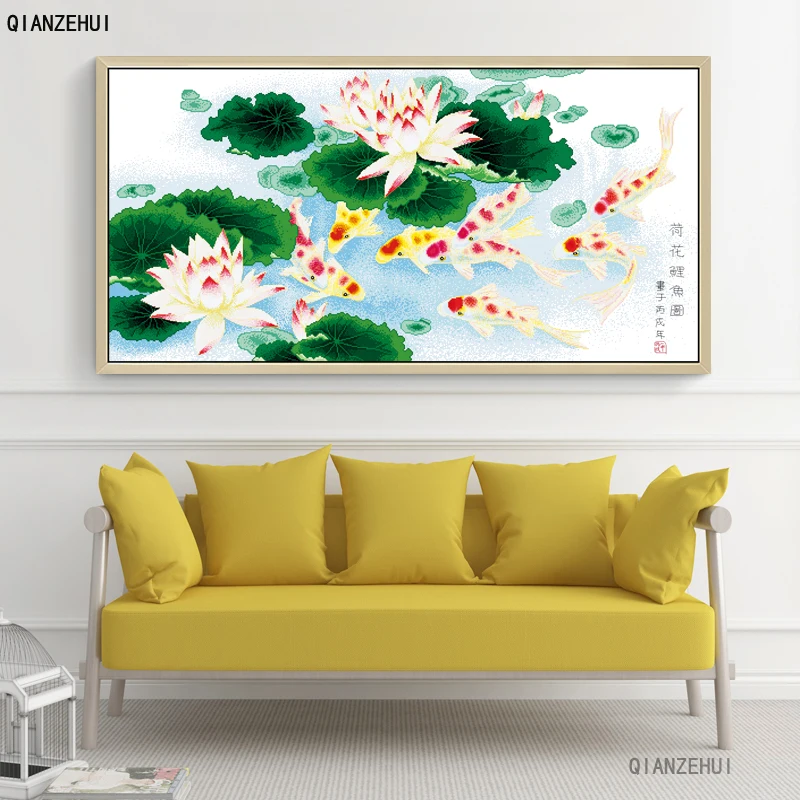 QIANZEHUI Needlework DIY scenery Cross stitch Sets For Embroidery Ruyi tiger with blessing Counted Cross-Stitching | Дом и сад
