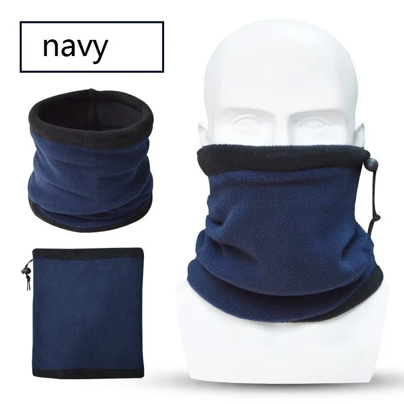 JAMONT Design Popular Double Layers Multipurpose Polar Fleece Neck Warmer Ear Warmer, Mask Hat For Promotion braga cuello - Цвет: navy