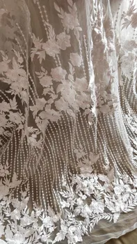 

Ivory Alencon Lace Fabric Floral Wedding Lace Fabric Dress Coat Fabric 51 Inches Wide By The Yard wl 33