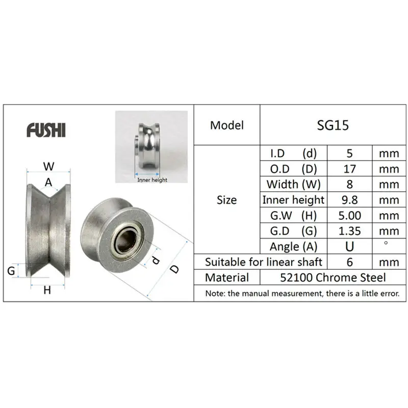 Большой хром сталь SG15(10 шт.) Трек ролики с готической арки паз типа SG15RS вышивка машинные подшипники SG15-2RS