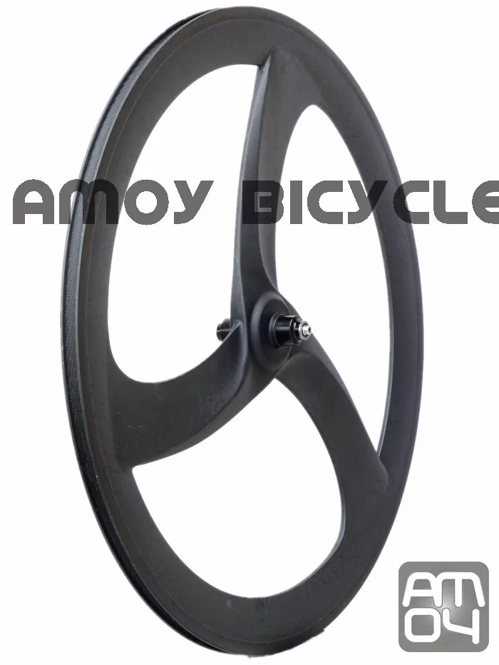 Cheap Free shipping CARBON Tri Spoke Wheel Turbo 3S(Front) - 3 SPOKE Clincher; For Road Or Track; Triathlon / Time Trial Bike Wheel 4